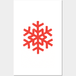 Snowflake in red Winter holidays mood Posters and Art